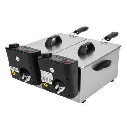 Friteuse de comptoir double Caterlite peu intensive 2x 3,5L - Caterlite - GG199