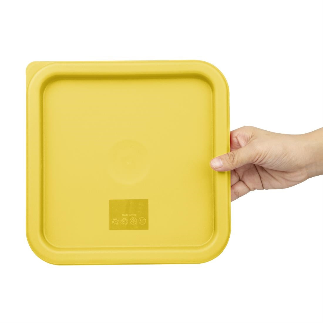 Couvercle moyen carré pour boîte alimentaire Hygiplas jaune - Hygiplas - FX138