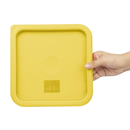 Couvercle moyen carré pour boîte alimentaire Hygiplas jaune - Hygiplas - FX138