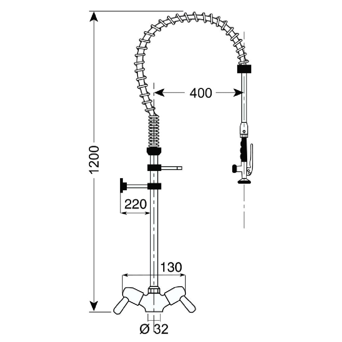 Douchette avec puisage grand modèle monotrou Gastro M - Gastro M - CY795
