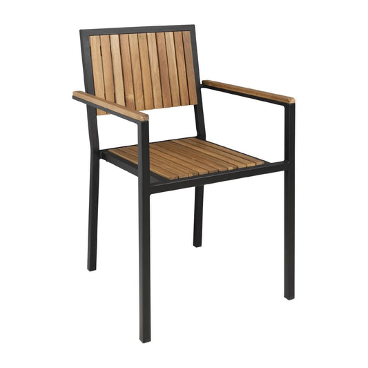 Fauteuils en acier et acacia Bolero (lot de 4) - Bolero - DS151
