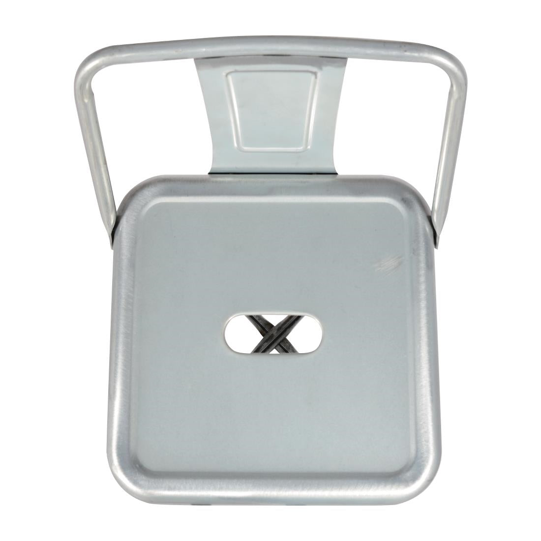 Tabouret haut en acier galvanisé avec dossier Bolero Bistro (lot de 4) - Bolero - DL877