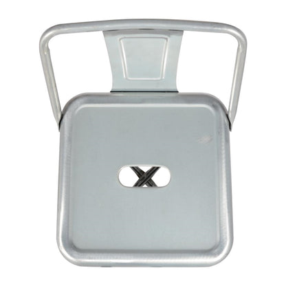 Tabouret haut en acier galvanisé avec dossier Bolero Bistro (lot de 4) - Bolero - DL877