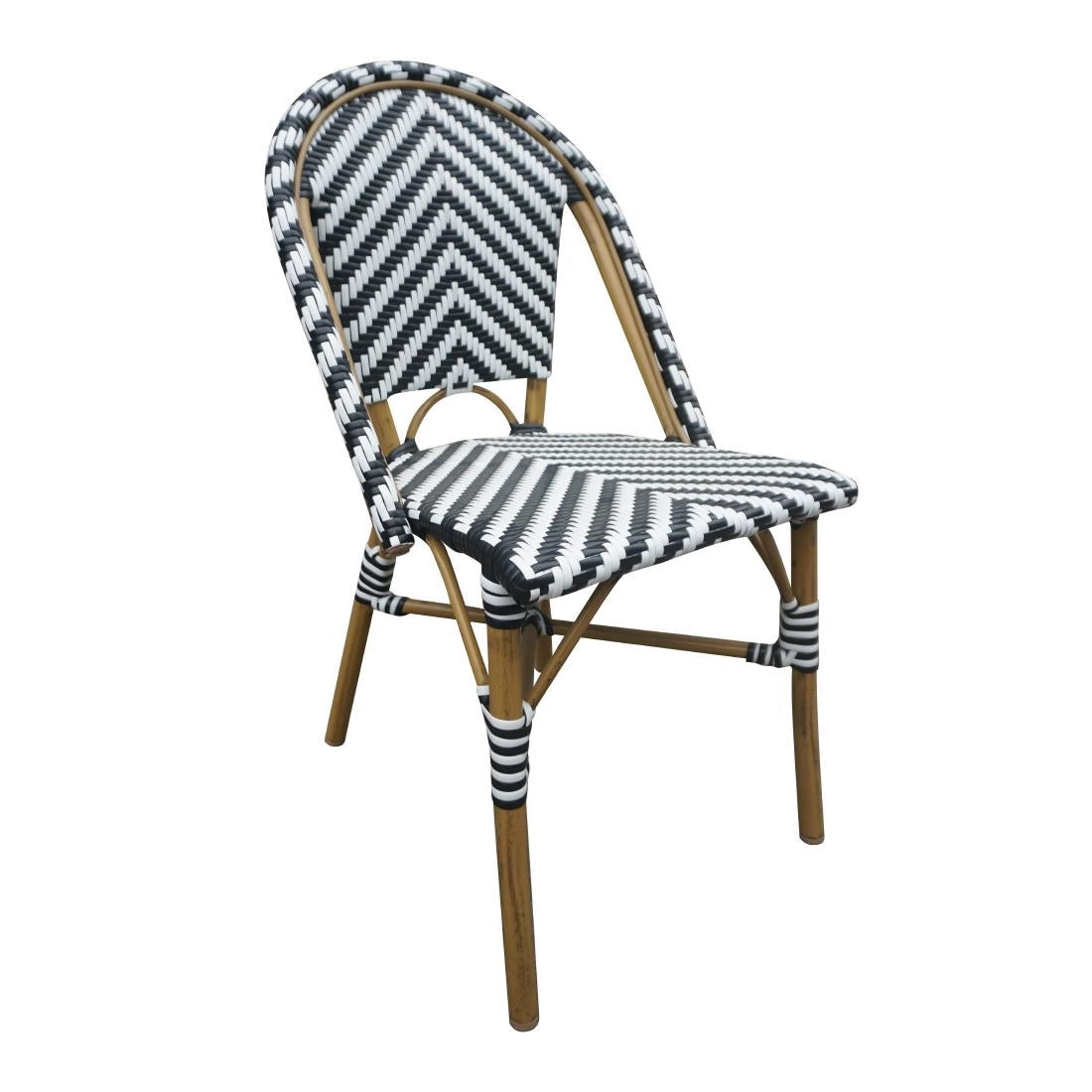 Chaises style parisien en rotin PE Bolero noires (lot de 2) - Bolero - CH111