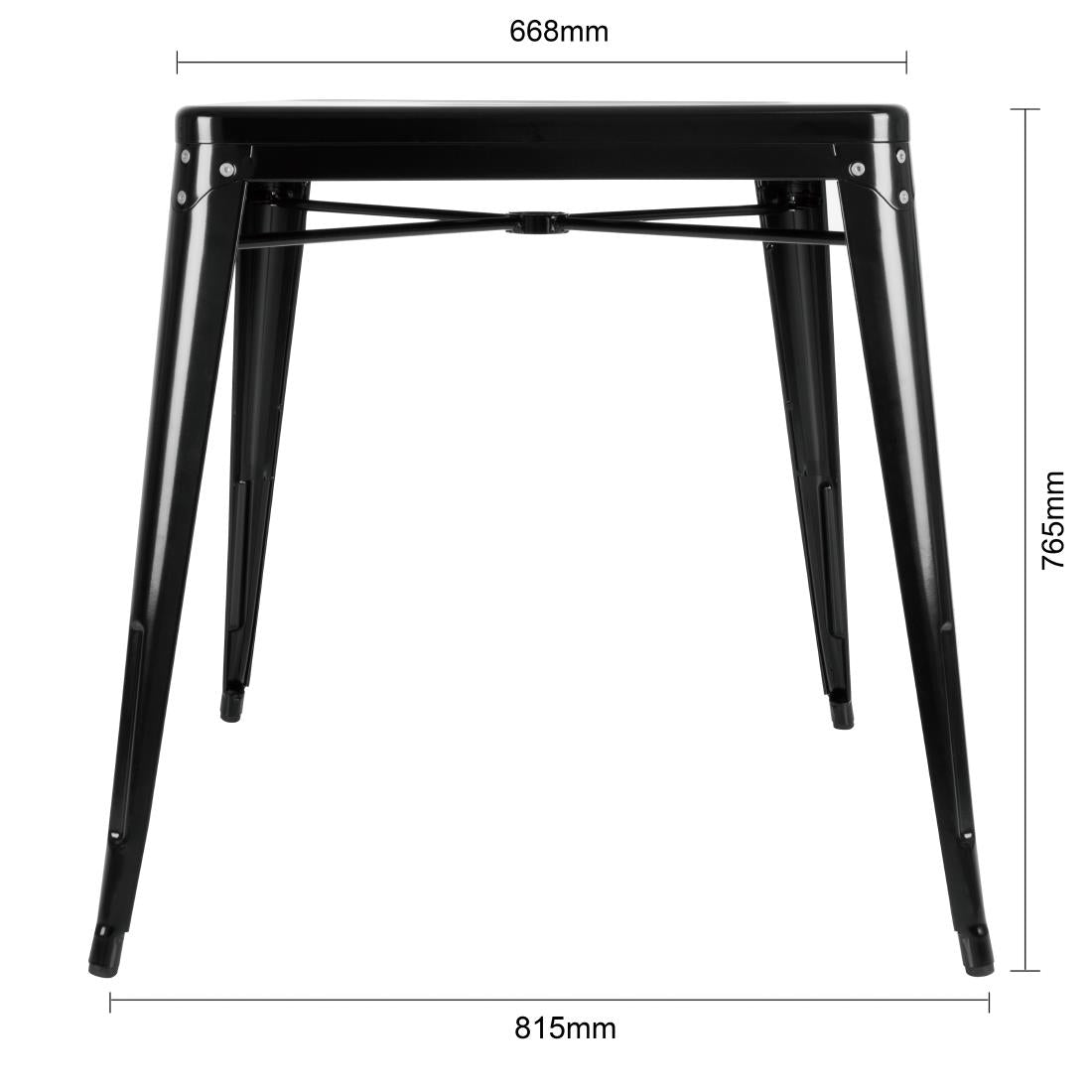Table carrée en acier noir Bolero Bistro 668mm - Bolero - GC867
