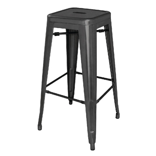 Tabourets hauts en acier galvanisé Bolero Bistro noirs (lot de 4) - Bolero - DL881