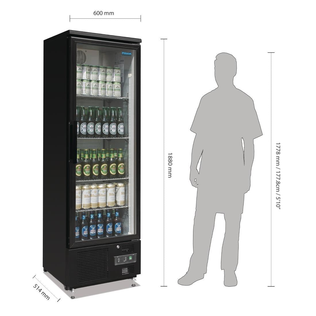 Arrière-bar vertical positif une porte Polar Série G - Polar - GJ447
