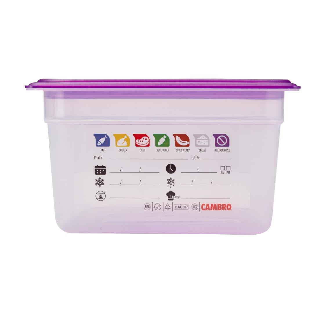 Bac en polypropylène Cambro Safetrak IML GN 1/2 150mm - Cambro - JN506
