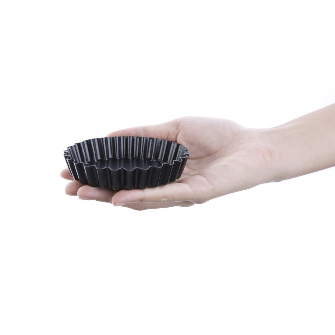 Moule à tartelette cannelé antiadhésif avec fond amovible Vogue 10 cm (lot de 3) - Vogue - CW991
