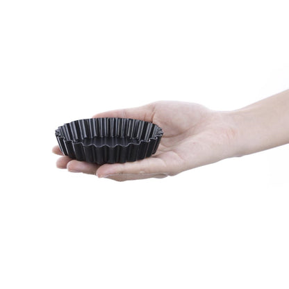 Moule à tartelette cannelé antiadhésif avec fond amovible Vogue 10 cm (lot de 3) - Vogue - CW991