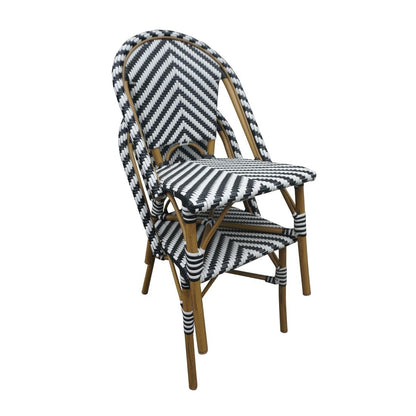 Chaises style parisien en rotin PE Bolero noires (lot de 2) - Bolero - CH111