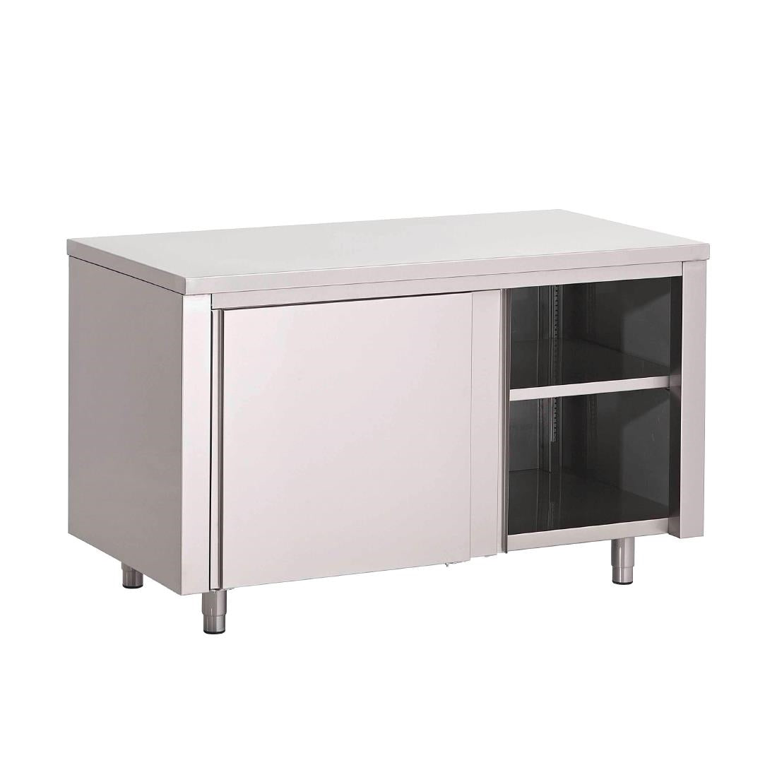 Table armoire inox avec portes coulissantes Gastro M 1000 x 700 x 850mm - Gastro M - GN149