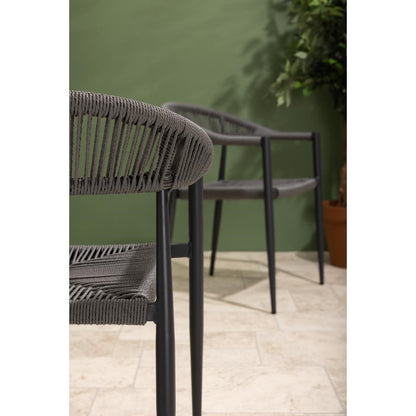 Fauteuils d'extérieur en rotin PE tressé Bolero Eden anthracite (lot de 4) - Bolero - HZ590