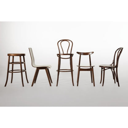Tabouret haut bistro en bois courbé Fameg noyer - Fameg - CW012