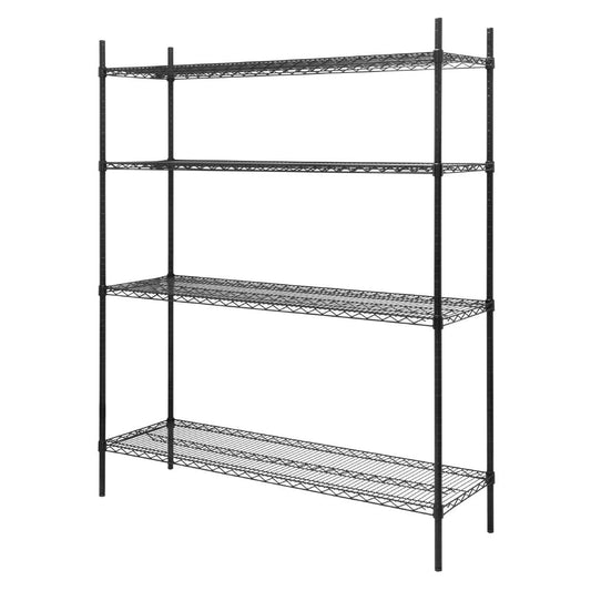 Rayonnage 4 niveaux revêtement époxy noir Nisbets Essentials 1830x1510x460mm - Nisbets Essentials - JE362