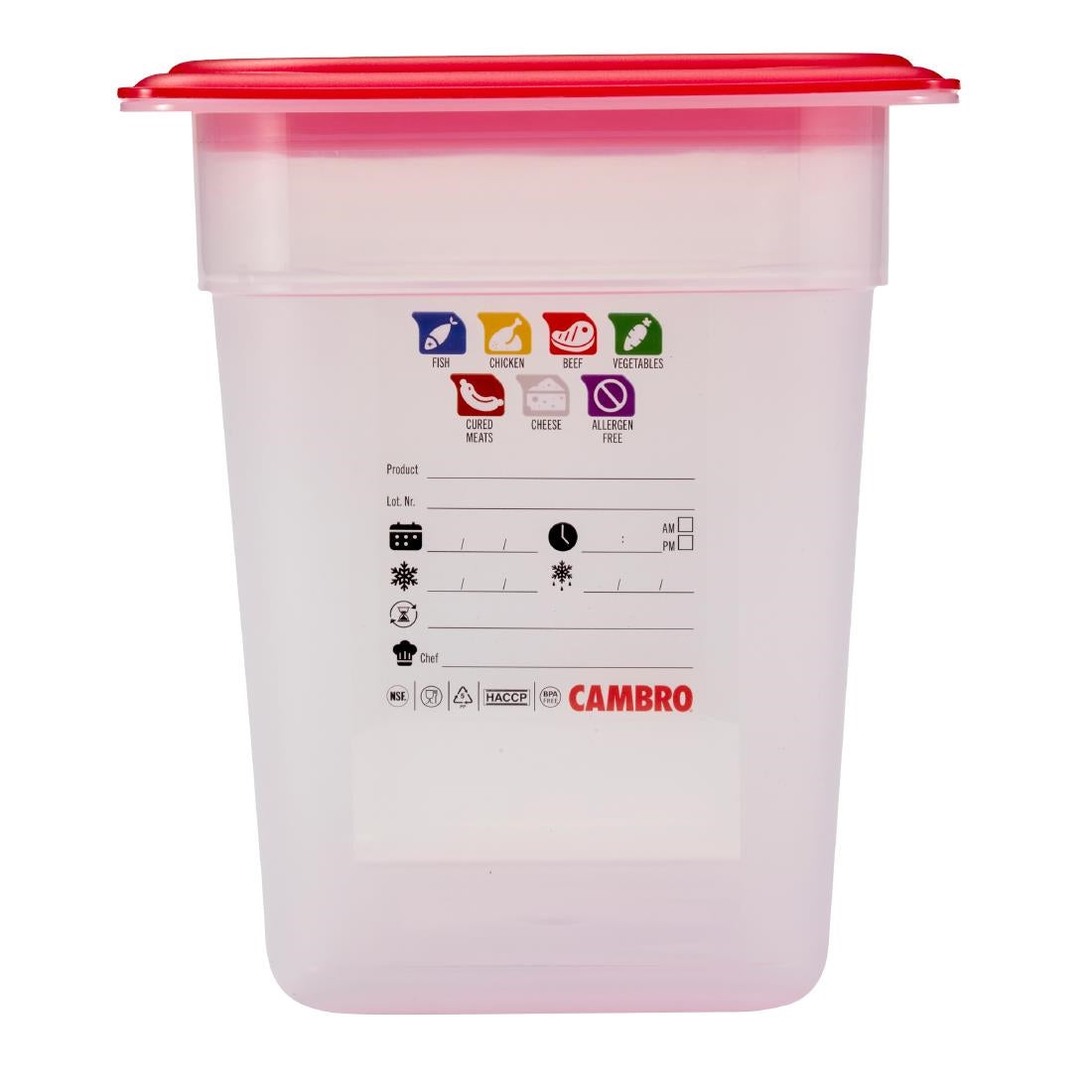 Bac en polypropylène Cambro Safetrak IML GN 1/3 200mm - Cambro - JN511