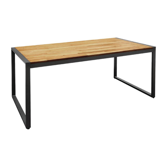 Table industrielle rectangulaire acier et acacia Bolero 180 cm - Bolero - DS157