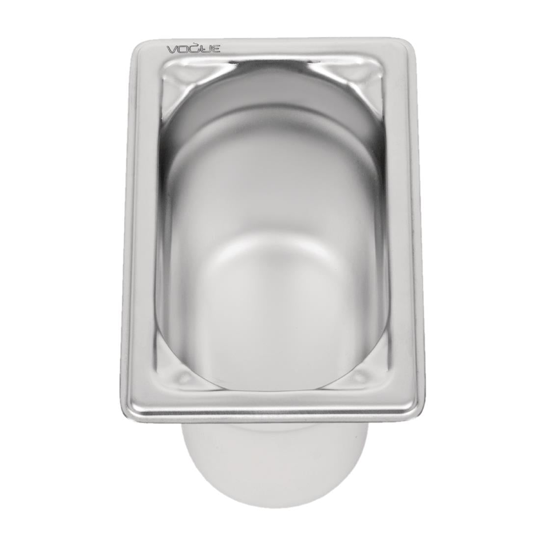 Bac inox 18/10 professionnel Vogue GN 1/9 100mm - Vogue - DW454
