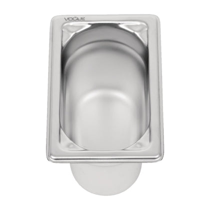 Bac inox 18/10 professionnel Vogue GN 1/9 100mm - Vogue - DW454