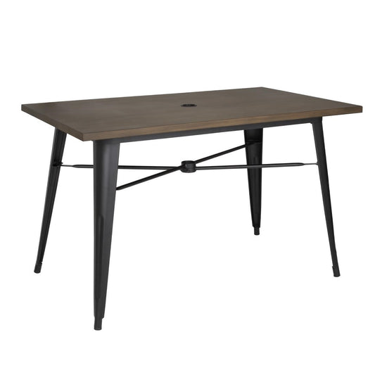 Table d'extérieur en aluminium et bois Bolero Complete 120x76 cm bois noir - Bolero - FT955