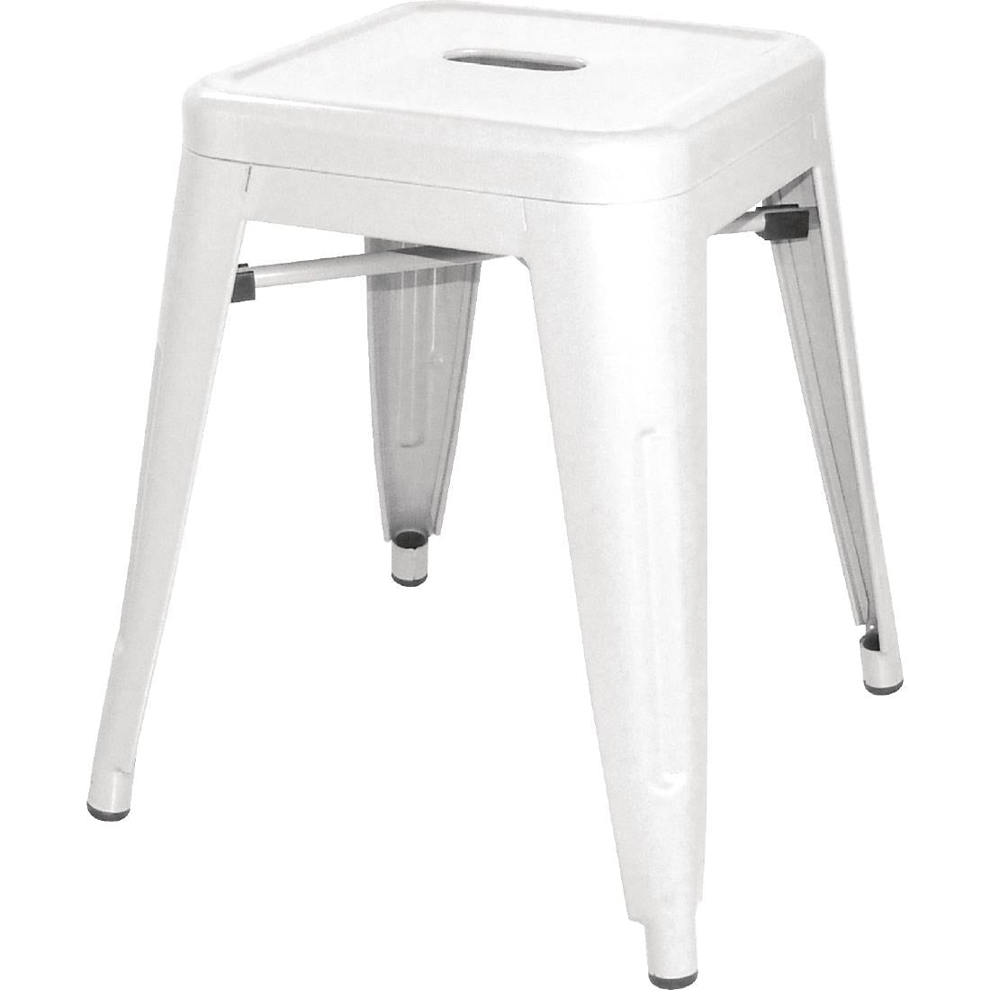 Tabouret bas Bolero Bistro en acier blanc (lot de 4) - Bolero - DL869
