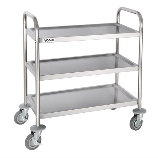 Chariot de débarrassage inox 3 niveaux petite taille Vogue - Vogue - F993