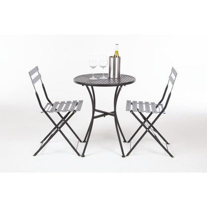 Table bistro ronde en acier ajouré Bolero noire 600mm - Bolero - GG705