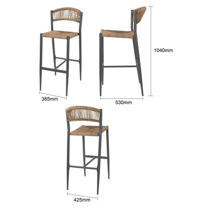Tabourets de bar d'extérieur en rotin PE tressé Bolero Eden naturels (lot de 2) - Bolero - HZ594