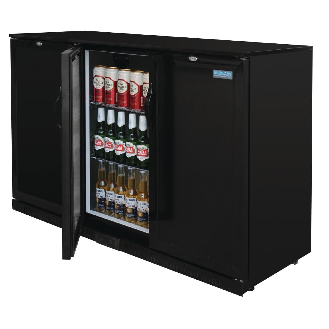 Arrière-bar trois portes pleines pivotantes Polar Séie G 900mm 330L - Polar - GL017