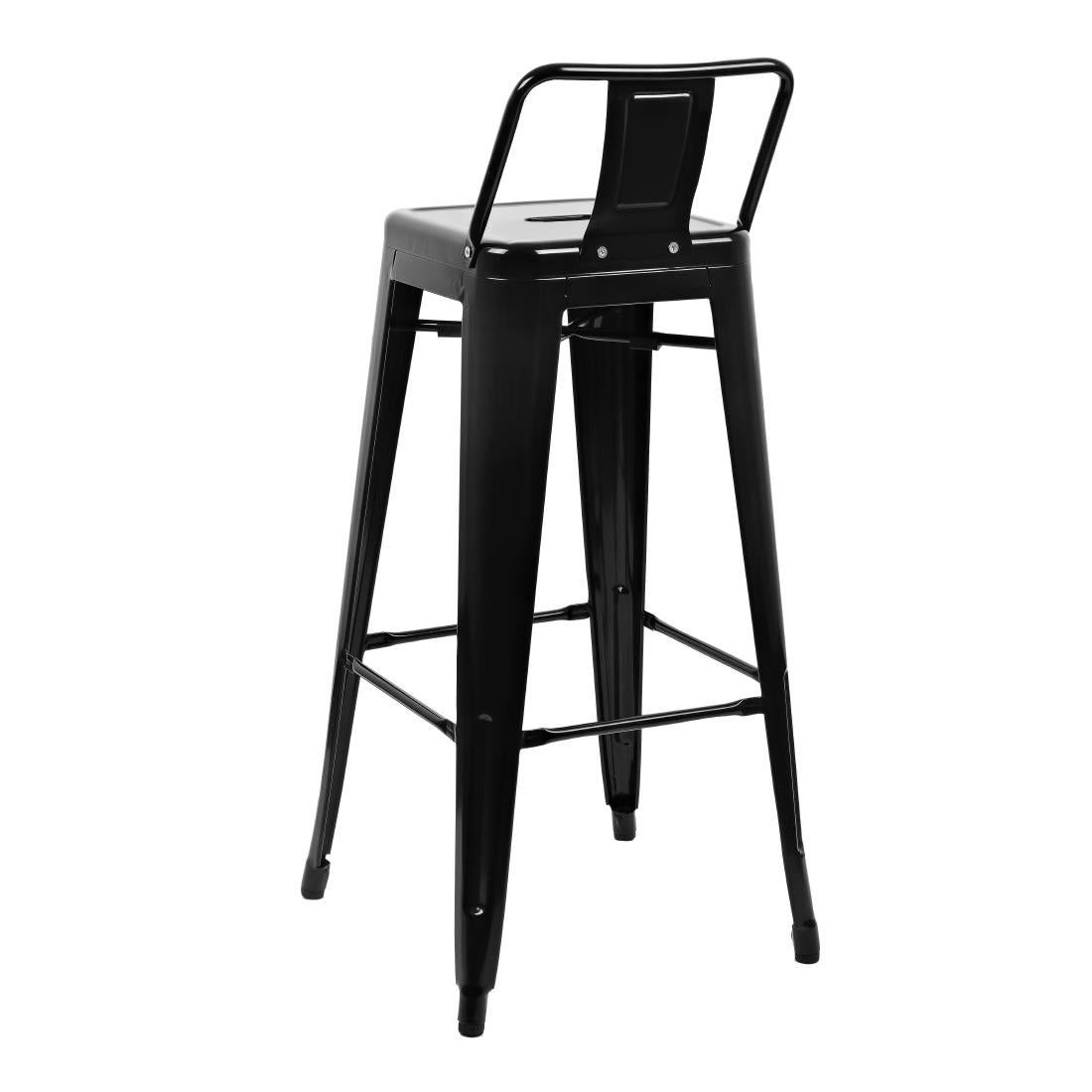 Tabourets hauts en acier noir avec dossier Bolero Bistro (lot de 4) - Bolero - DL882