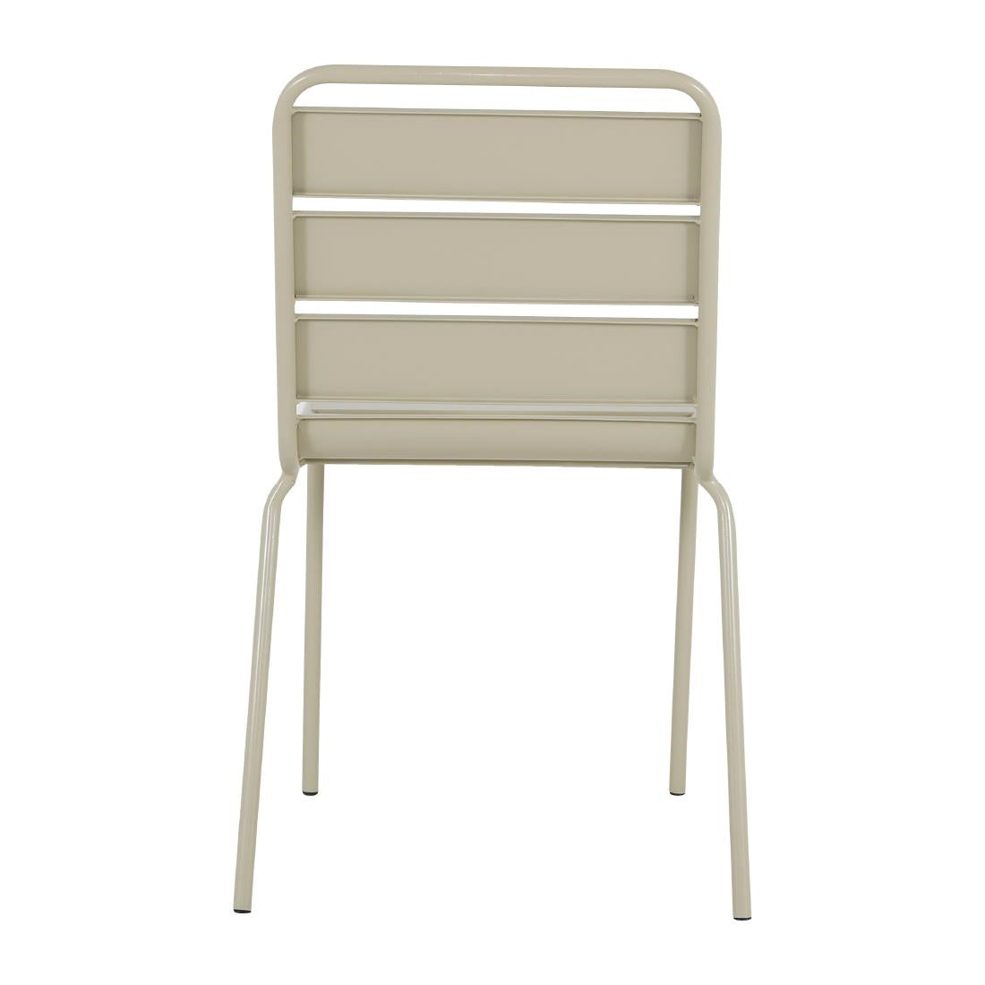 Chaises à lattes en acier Bolero Amalfi taupe (lot de 4) - Bolero - HZ819