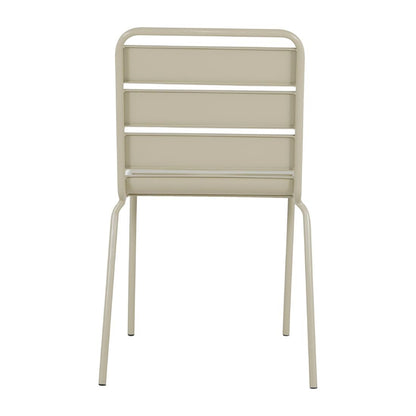 Chaises à lattes en acier Bolero Amalfi taupe (lot de 4) - Bolero - HZ819