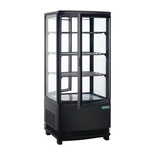 Vitrine réfrigérée porte incurvée économe en énergie Polar série C noire 86L - Polar - CX574
