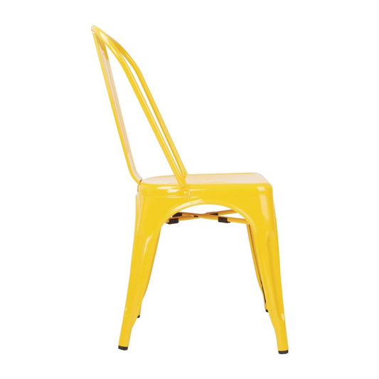 Chaises bistro en acier Bolero jaunes (lot de 4) - Bolero - DK292