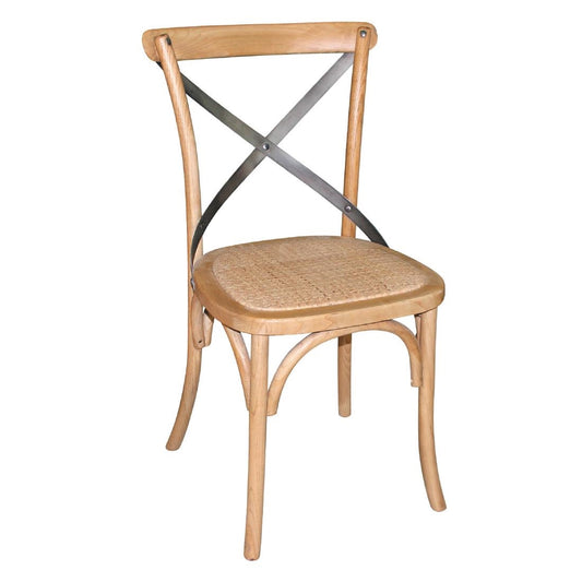 Chaises en bois patiné avec dossier croisé Bolero naturel (lot de 2) - Bolero - GG656