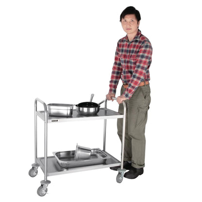 Chariot de débarrassage en acier inoxydable Vogue 2 niveaux - Vogue - F997