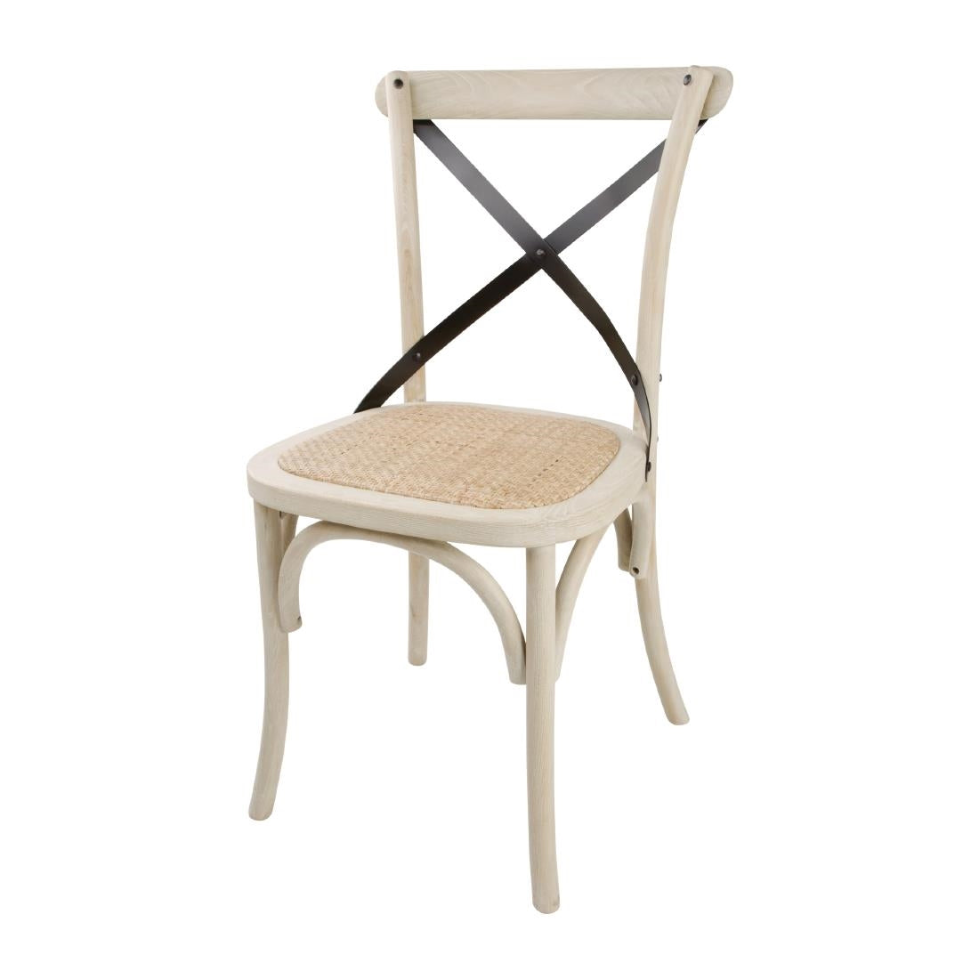 Chaises en chêne avec dossier croisé Bolero sable (lot de 2) - Bolero - DR306