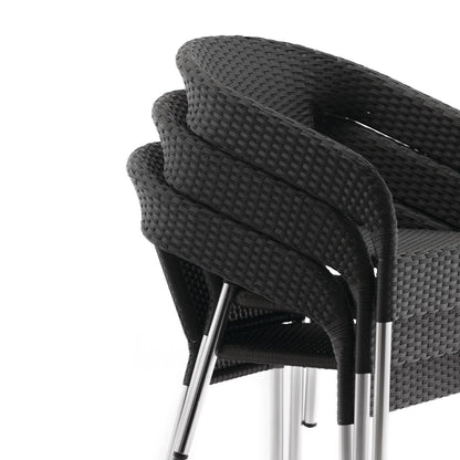 Fauteuils enveloppants bistro en rotin PE anthracite Bolero (lot de 4) - Bolero - CG223