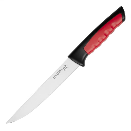 Couteau à désosser Hygiplas Pro rouge 15cm - Hygiplas - JD221