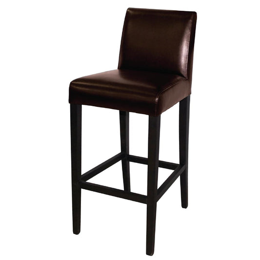 Tabouret de bar haut avec dossier en simili cuir Bolero marron foncé - Bolero - GG652