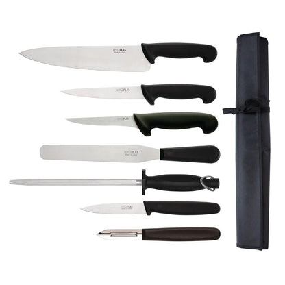 Ensemble de 7 couteaux pour débutants avec couteau de cuisinier 265mm et étui Hygiplas - Hygiplas - F203