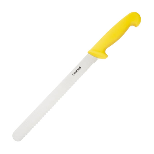 Couteau à trancher denté Hygiplas jaune 248mm - Hygiplas - C810
