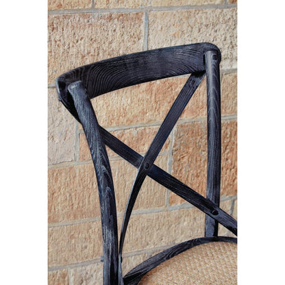Chaises en bois patiné avec dossier croisé Bolero noires (lot de 2) - Bolero - GG654