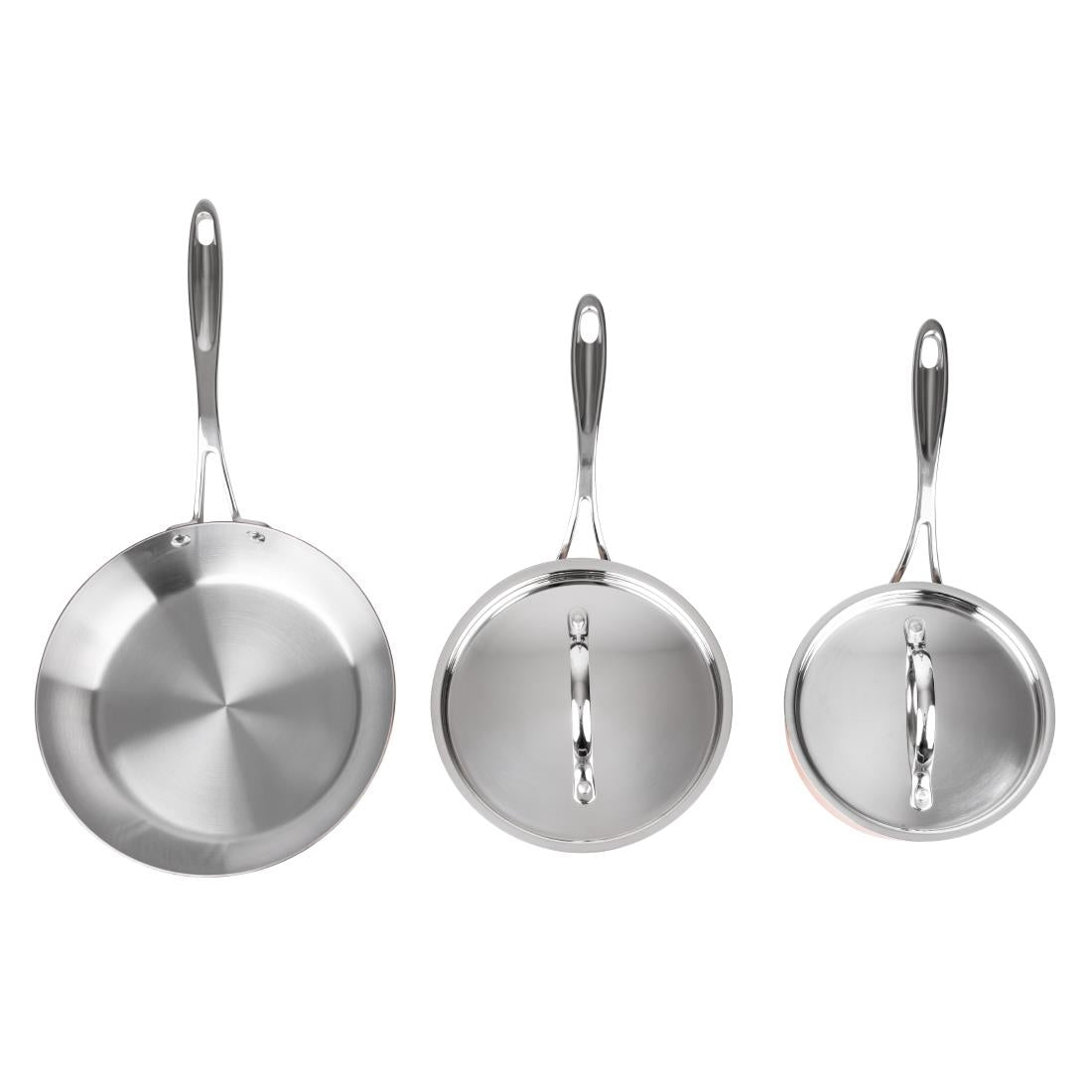 Batterie de cuisine en cuivre triple parois 3 pièces Vogue Cook Like A Pro - Vogue - SA655
