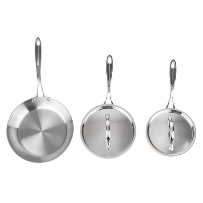 Batterie de cuisine en cuivre triple parois 3 pièces Vogue Cook Like A Pro - Vogue - SA655