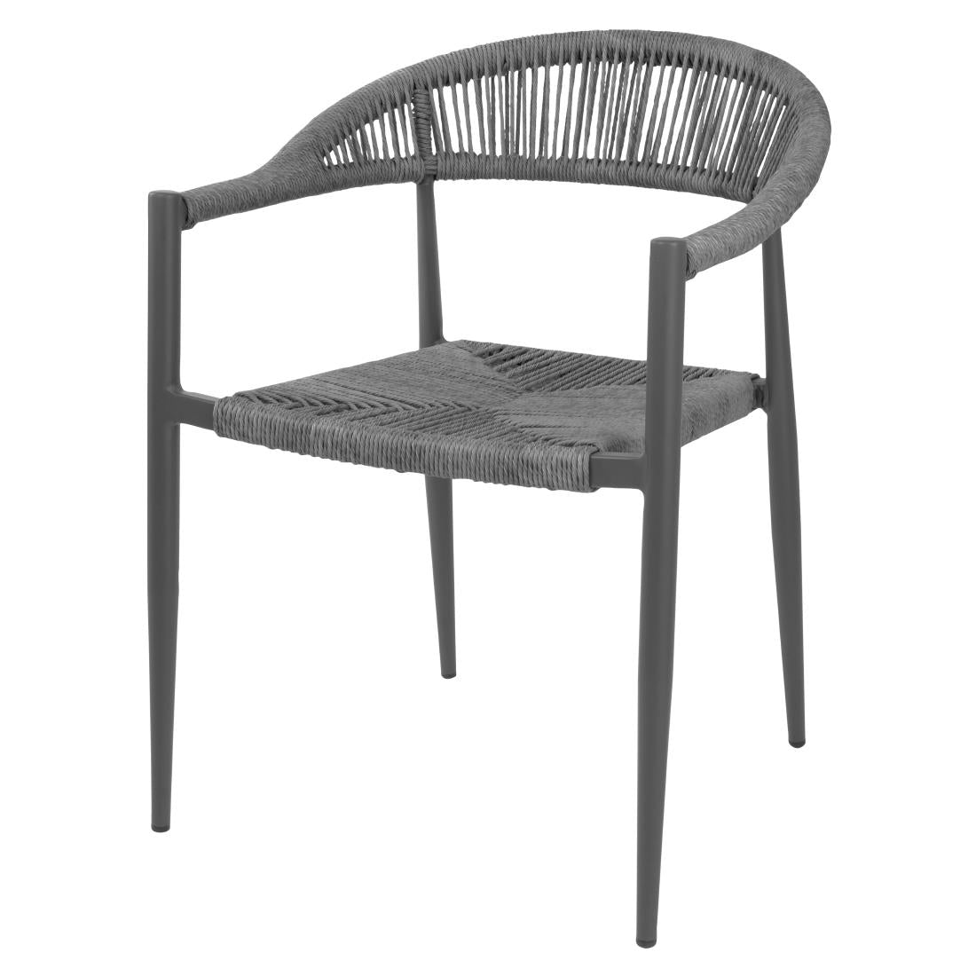 Fauteuils d'extérieur en rotin PE tressé Bolero Eden anthracite (lot de 4) - Bolero - HZ590