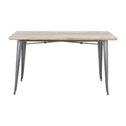 Table à manger avec plateau en bois de manguier lisse et piètement gris acier Bolero Bistro 1450 mm - Bolero - HZ809