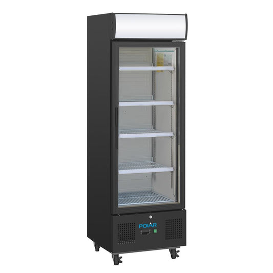 Vitrine réfrigérée positive avec caisson lumineux Polar Série G 218L noire - Polar - GH426