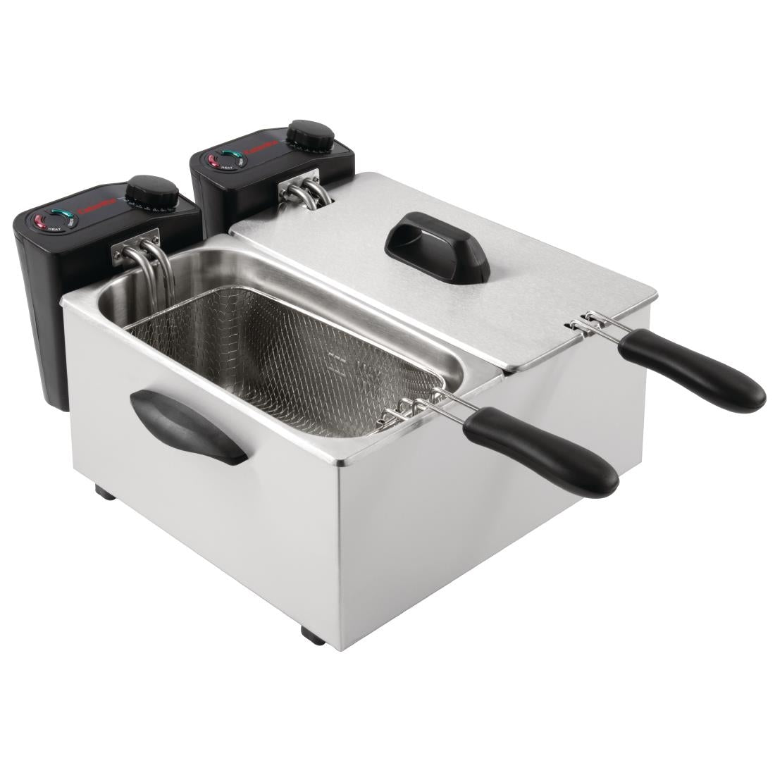 Friteuse de comptoir double Caterlite peu intensive 2x 3,5L - Caterlite - GG199