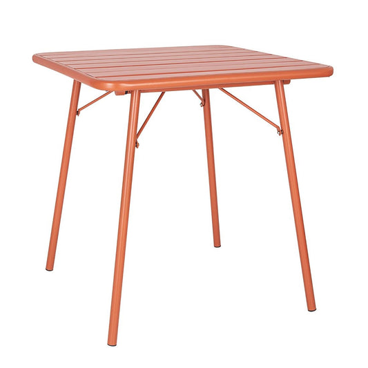 Table carrée à lattes en acier Bolero terracotta - Bolero - CK064